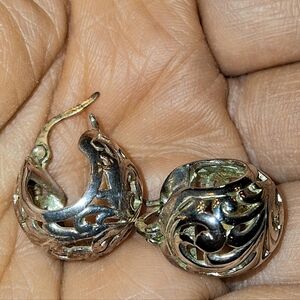 925 Filigree Huggie Hoops